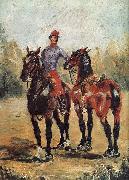 Henri de toulouse-lautrec Reitknecht mit zwei Pferden USA oil painting artist